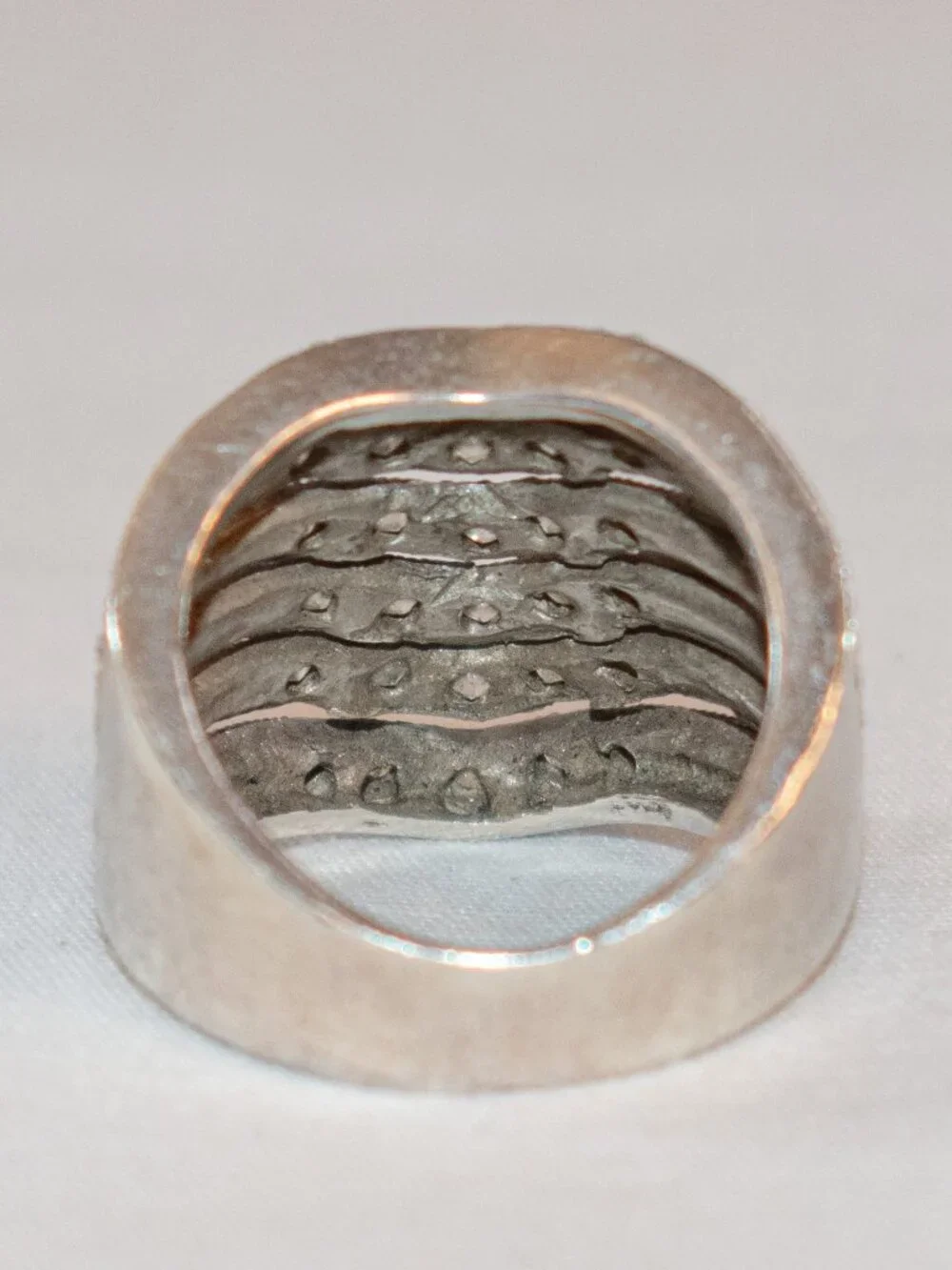 Banana Republic Sterling Silver 925 Cubic Zirconia Wave Style Pave Bands Ring